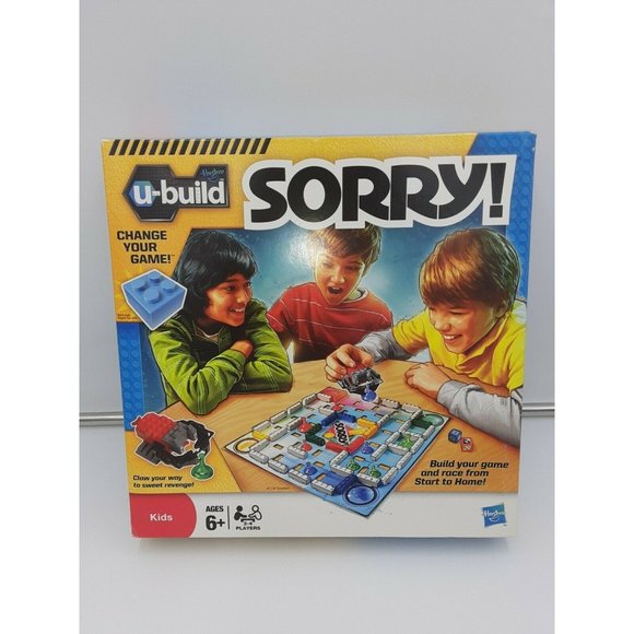 Hasbro 2010 U-Build LEGO SORRY !  Kids Building Board Game Ages 6+ - Picture 2 of 8